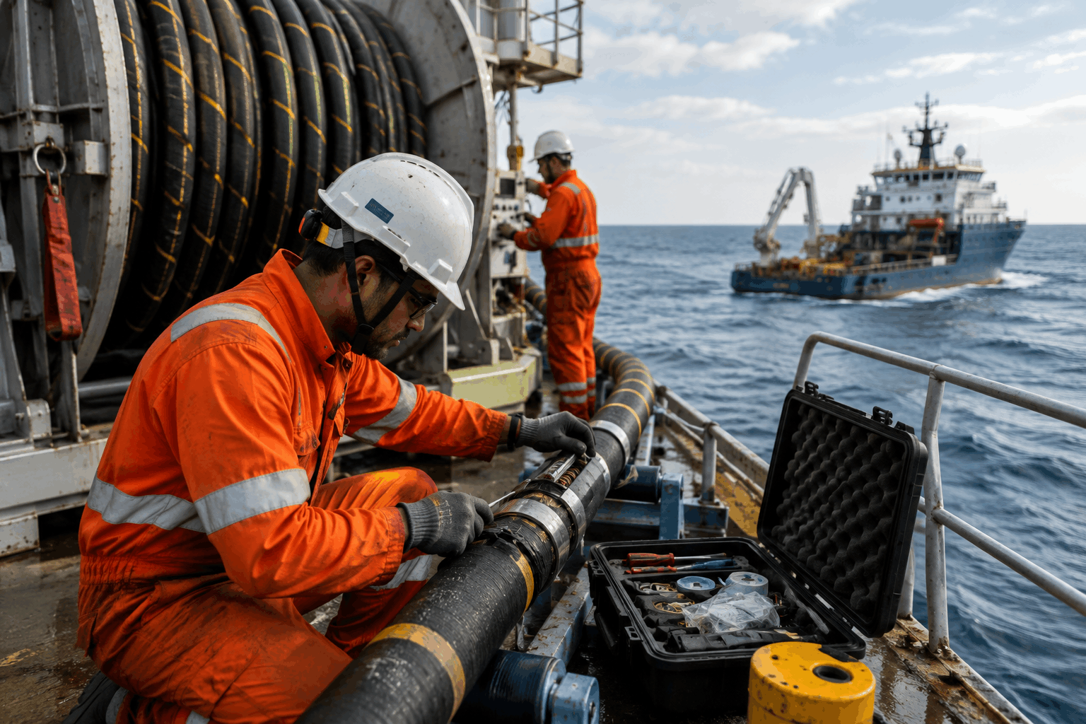 Offshore telecommunications infrastructure